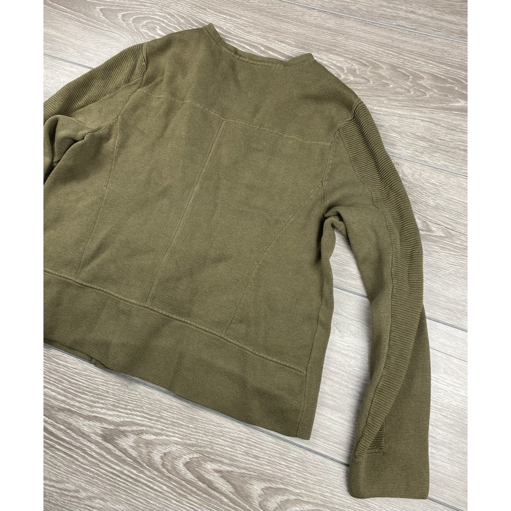 Talbots Women's Asymmetrical Zip Up Long Sleeve Sweater Green Size XL - Picture 3 of 8